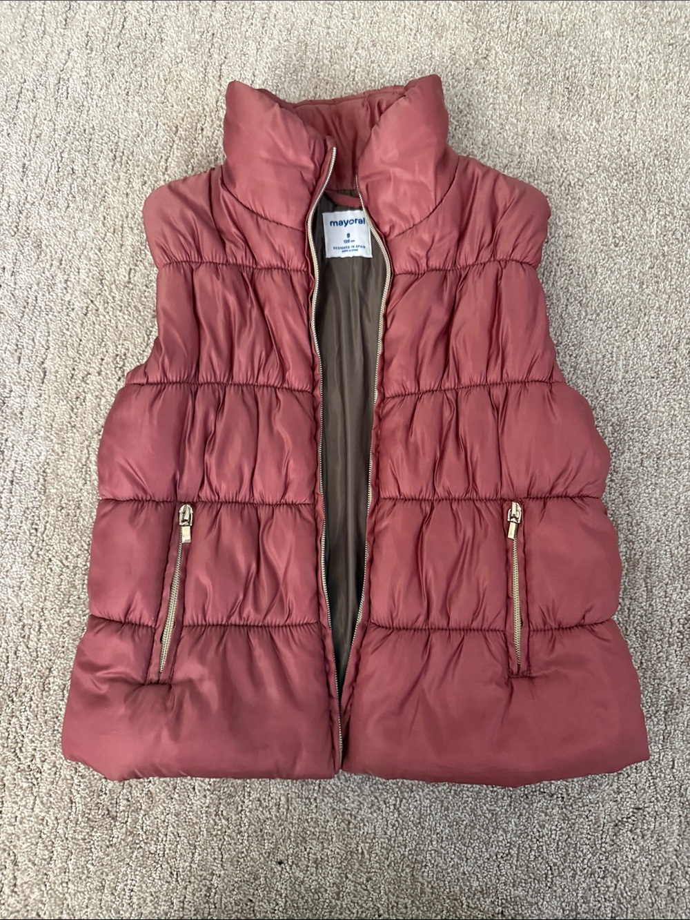 Mayoral Quilted Puffer Vest in Rosewood